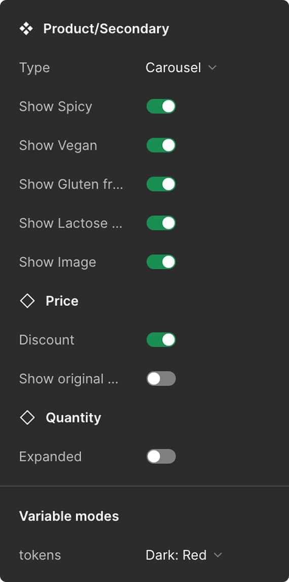 Component properties